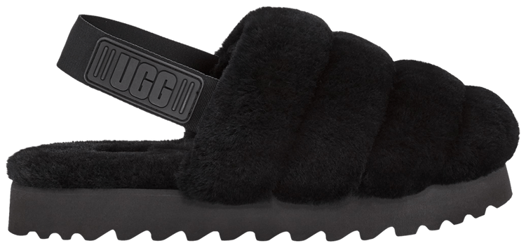 UGG Wmns Super Fluff Slipper Black