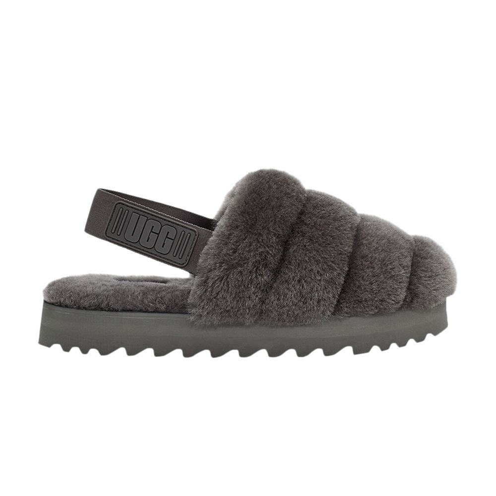 Pre-owned Ugg Wmns Super Fluff Slipper 'charcoal' | Grey | Women's Size 7 In Gray