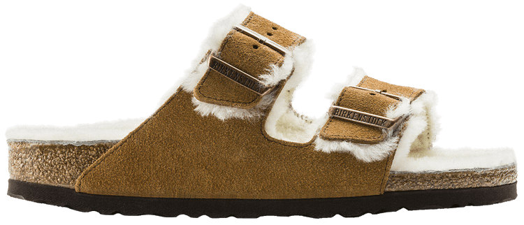 Birkenstock Arizona Shearling Suede Leather Narrow Mink