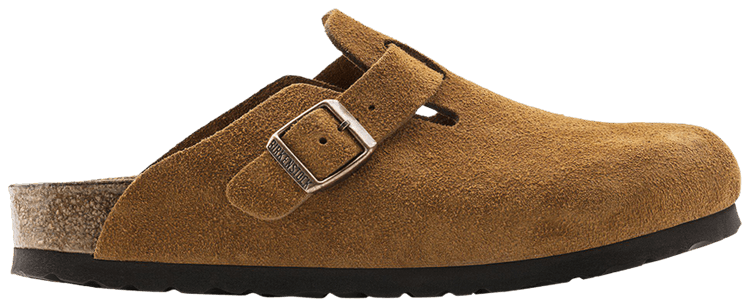 Birkenstock Boston Soft Footbed Suede Leather Narrow Mink