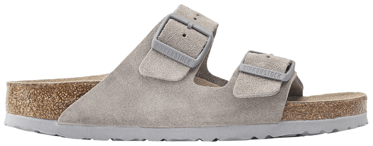 Birkenstock Arizona Soft Footbed Suede Leather Stone Coin