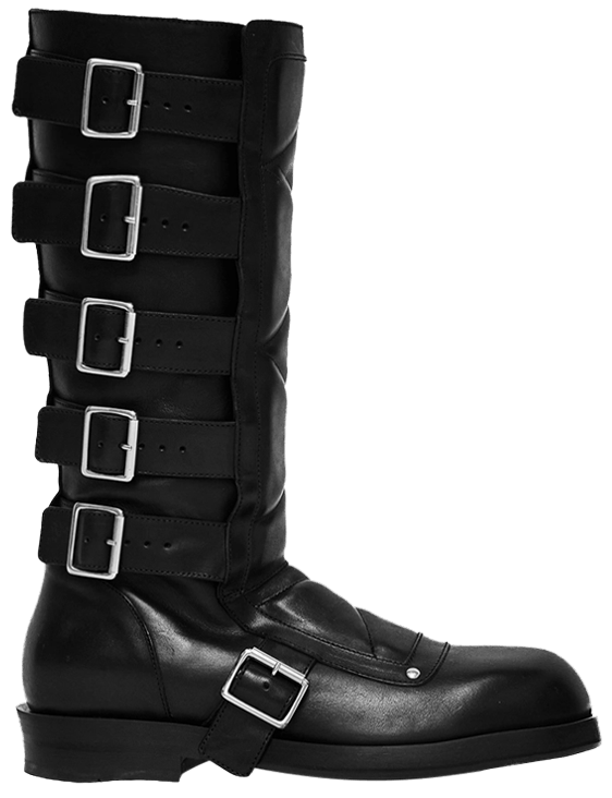 Ann Demeulemeester Jace Biker Belted Boot Black