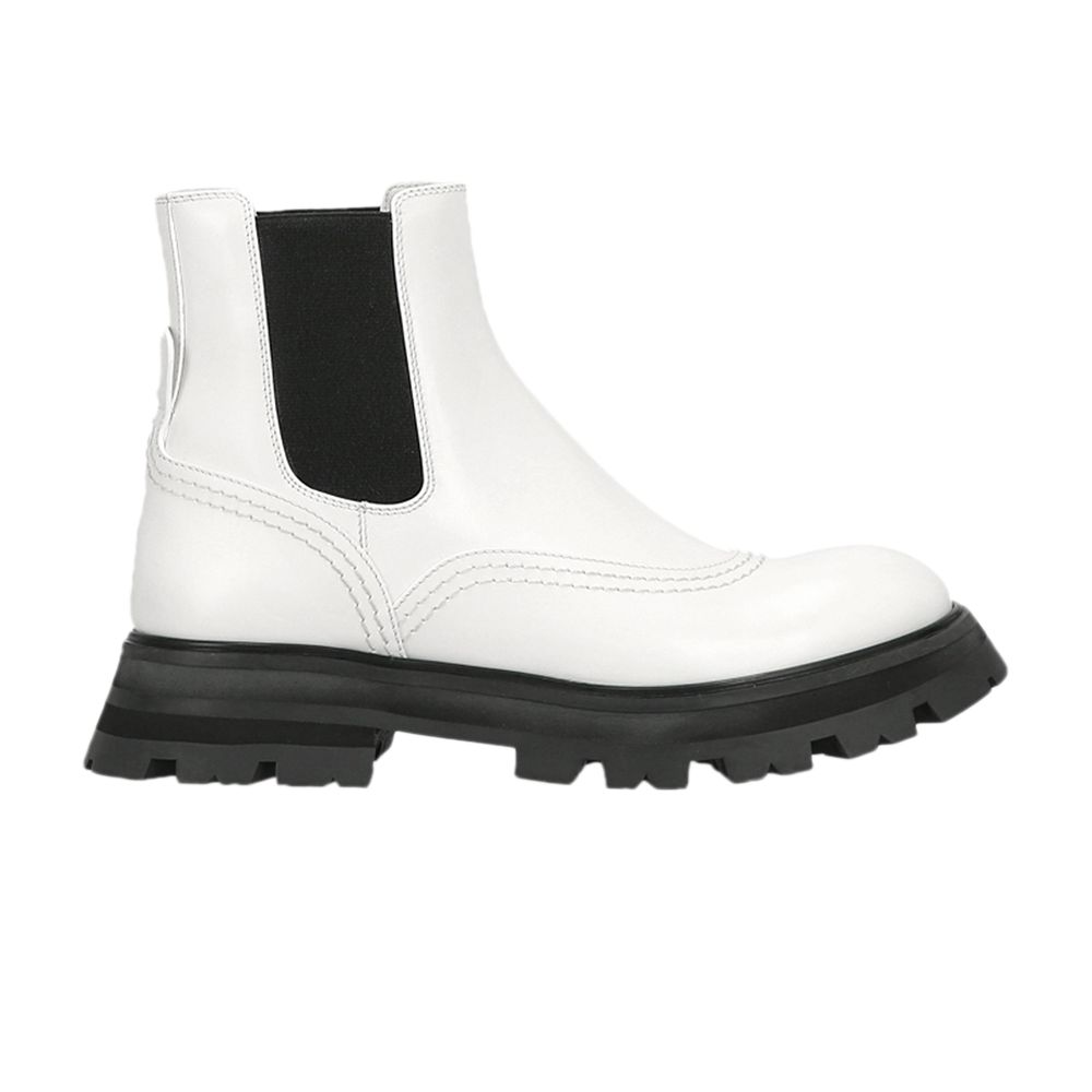 Pre-owned Alexander Mcqueen Wmns Wander Chelsea Boot 'white Black' | Women's Size 39