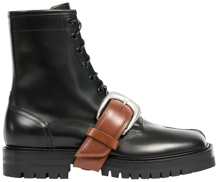 靴 Maison Margiela Tabi boots Black Tabi Split-Toe Full-Grain Leather Chelsea Boots