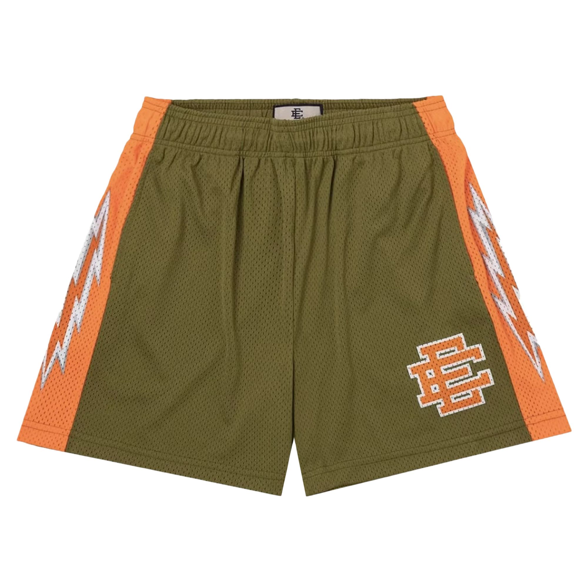 Pre-owned Eric Emanuel Basic Shorts 'olive/orange' | Green | Men's Size M