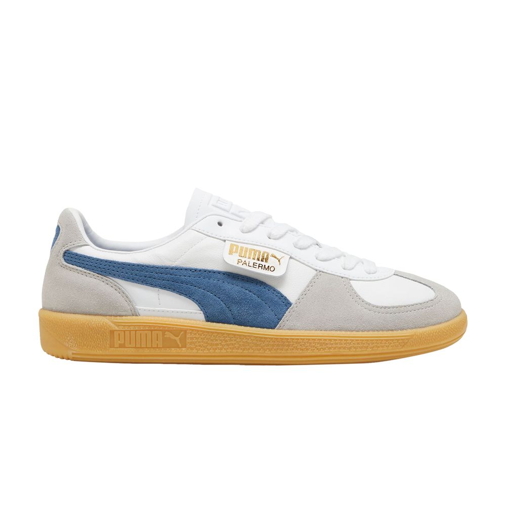 Puma Palermo Leather 'White Blue Horizon Gum' | Men's Size 4.5 - 396464-14