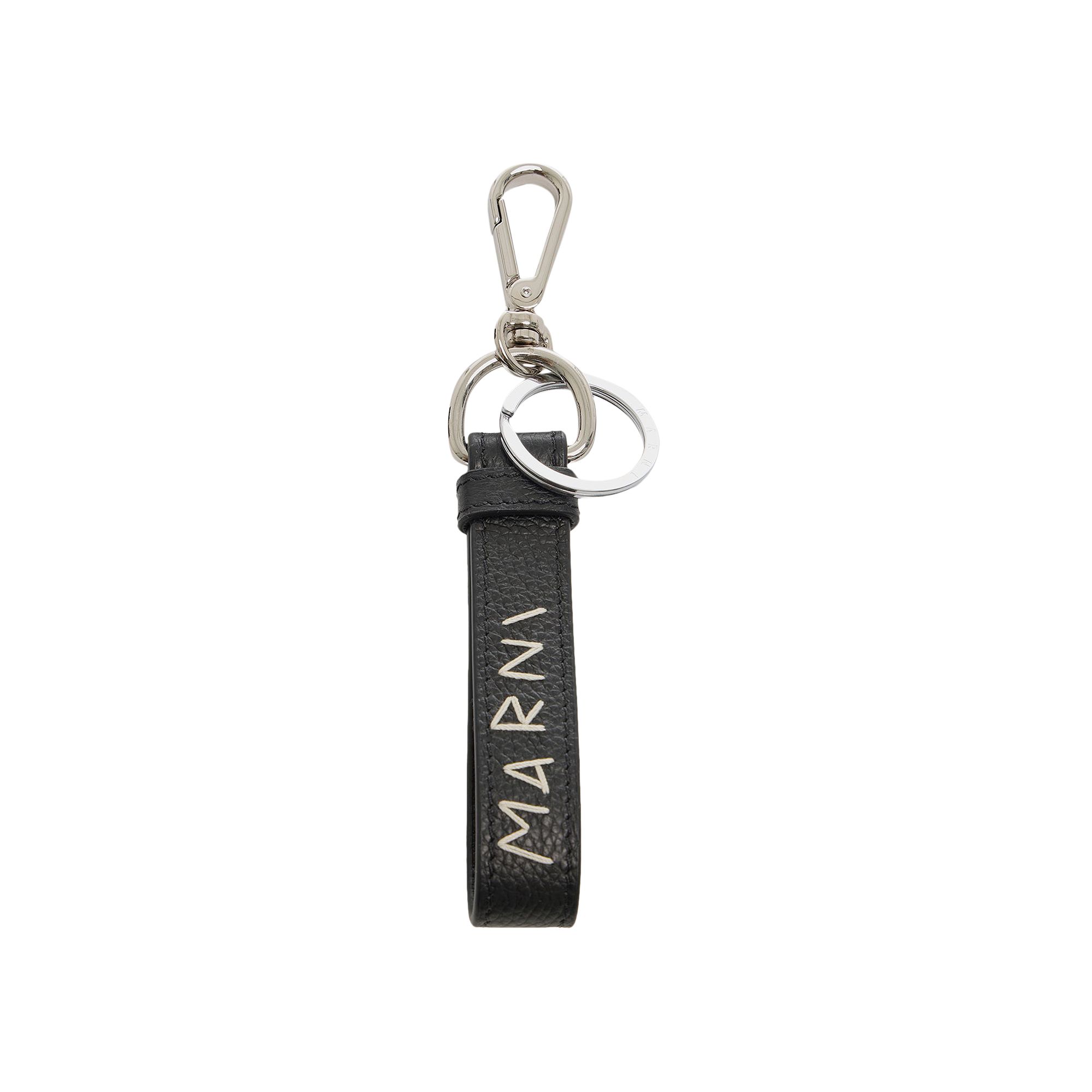 Pre-owned Marni Calf Leather With Mending Key Ring 'black'