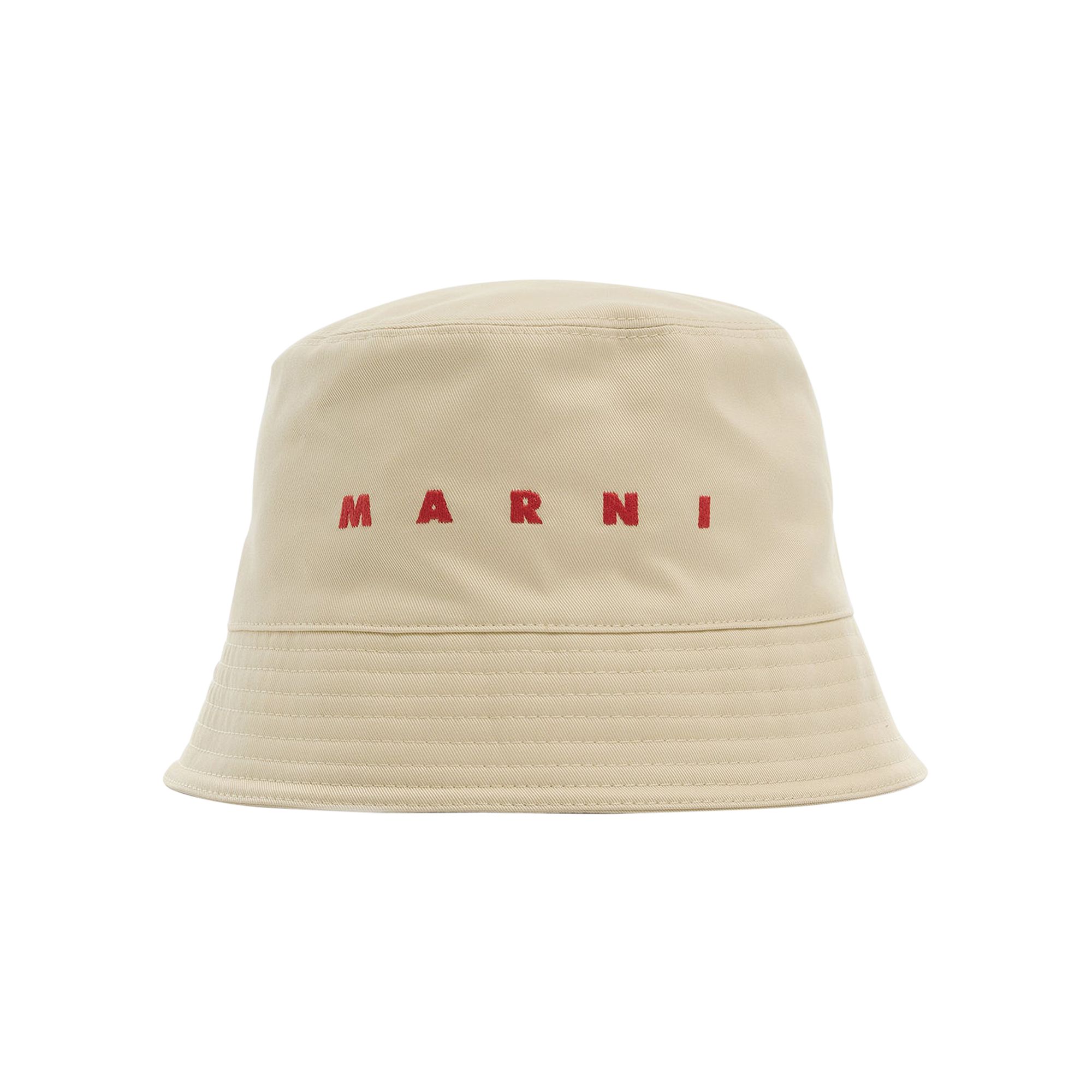 Pre-owned Marni Logo Bucket Hat Ii 'ivory' In White