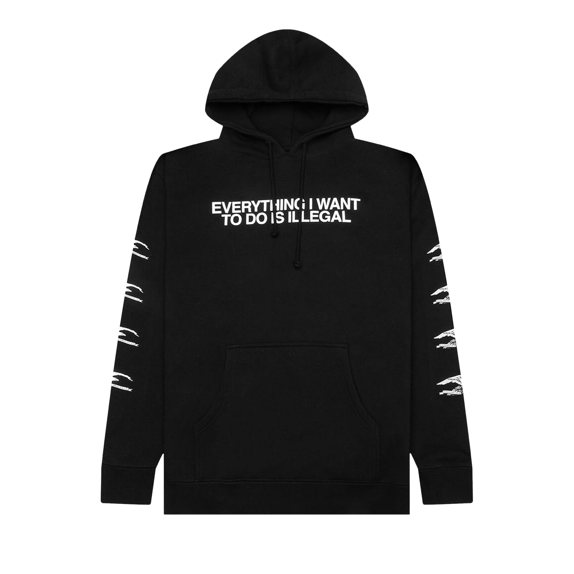 Pre-owned Pleasures Illegal Hoodie 'black' | Men's Size Xxl