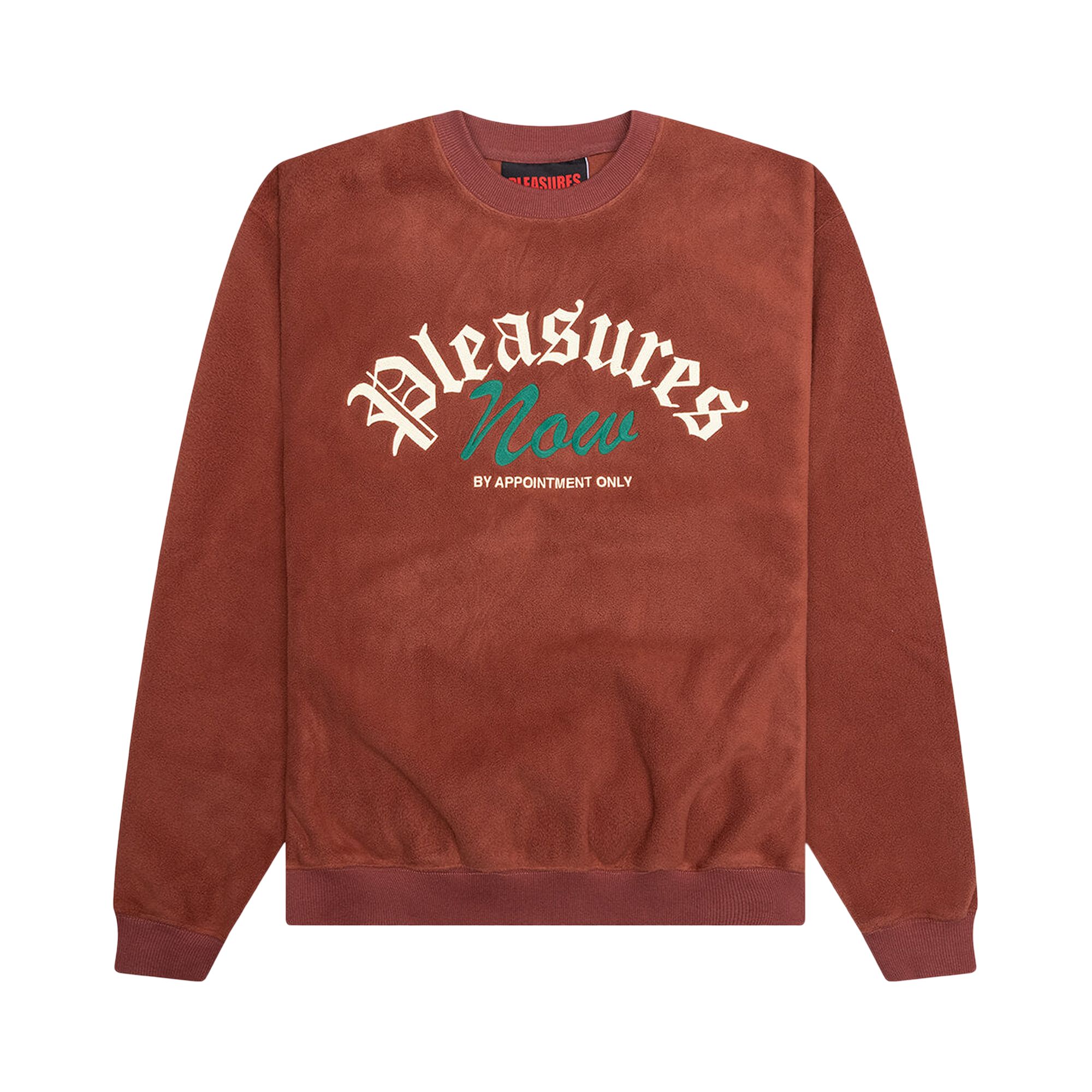 Pre-owned Pleasures Appointment Fleece Crewneck 'brown' | Men's Size Xl
