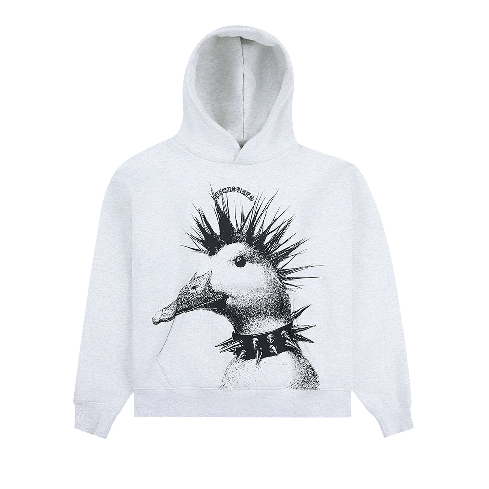 Pre-owned Pleasures Punk Duck Hoodie 'heather Grey' | Men's Size Xxl