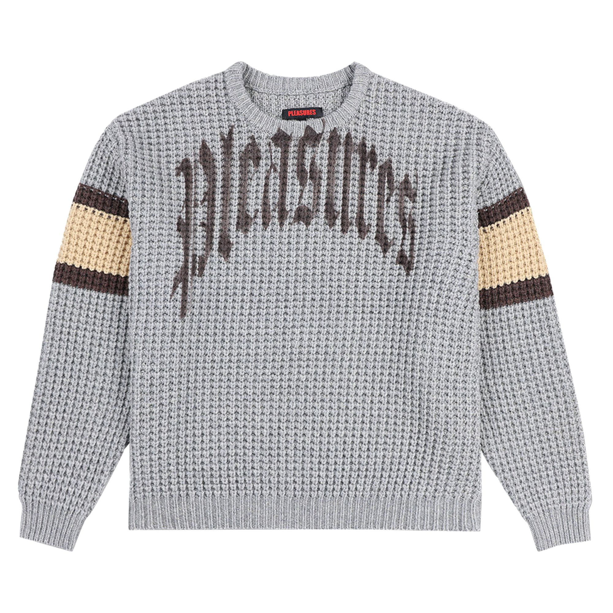 Pre-owned Pleasures Twitch Chunky Knit Sweater 'heather Grey' | Men's Size Xxl