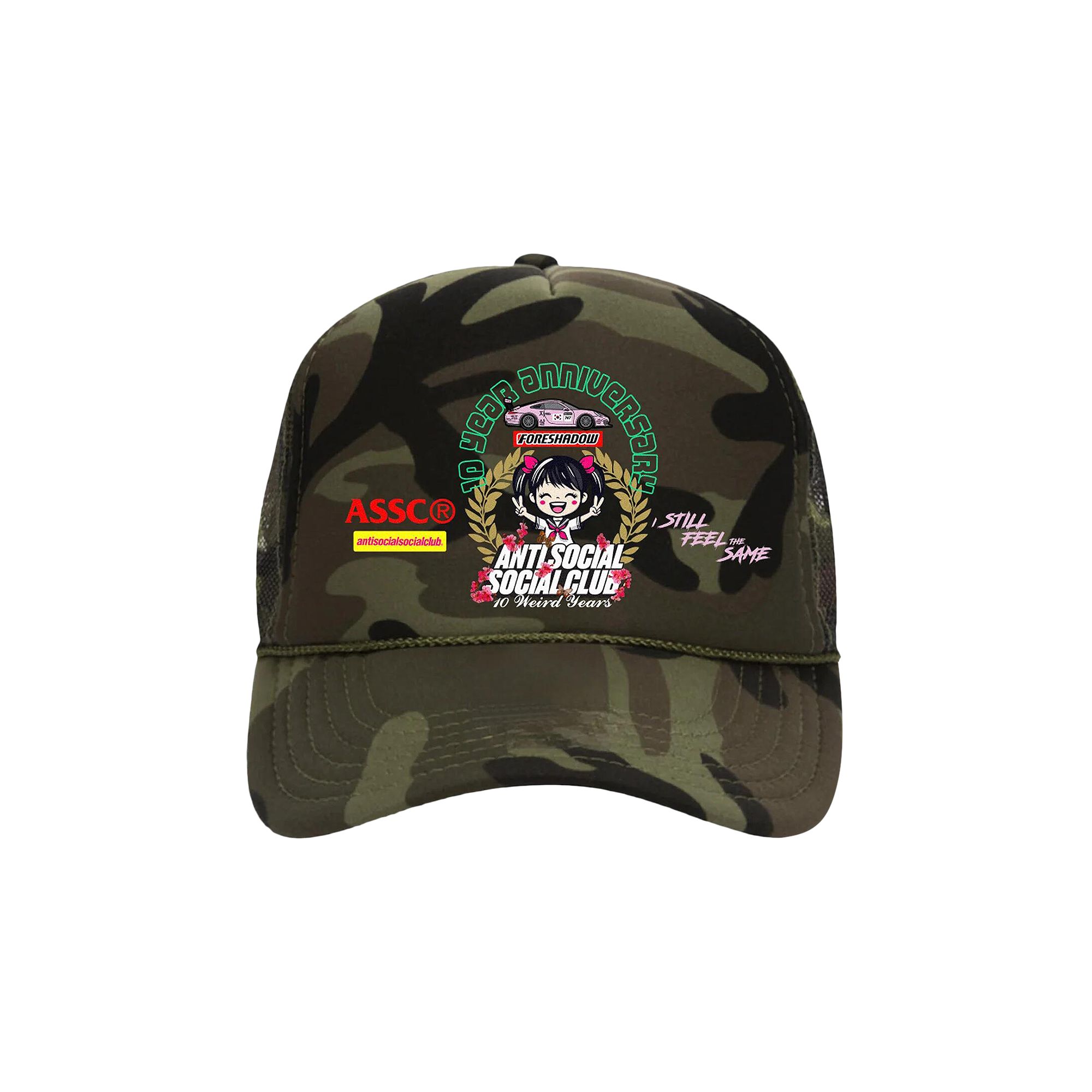 Pre-owned Anti Social Social Club Weird Years Trucker Hat 'camo' | Multi-color | Men's Size Onesize