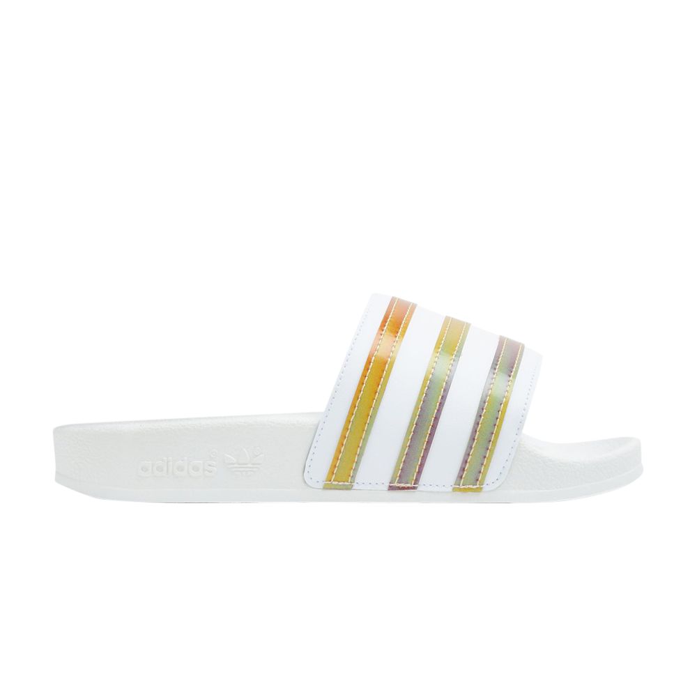 Pre-owned Adidas Originals Adidas Adilette Slide J 'white Multi-color' | Kid's Size 5