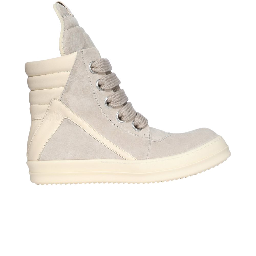 Pre-owned Rick Owens Hollywood Jumbo Laced Geobasket High 'dinge Milk' | Grey | Men's Size 48 In Gray
