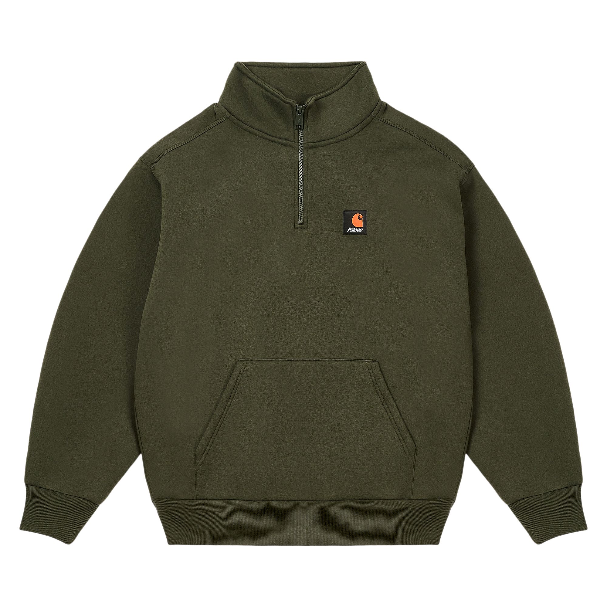 Pre-owned Palace X Carhartt Wip Carlux 1/2 Zip Sweatshirt 'plant' | Green | Men's Size Xxl