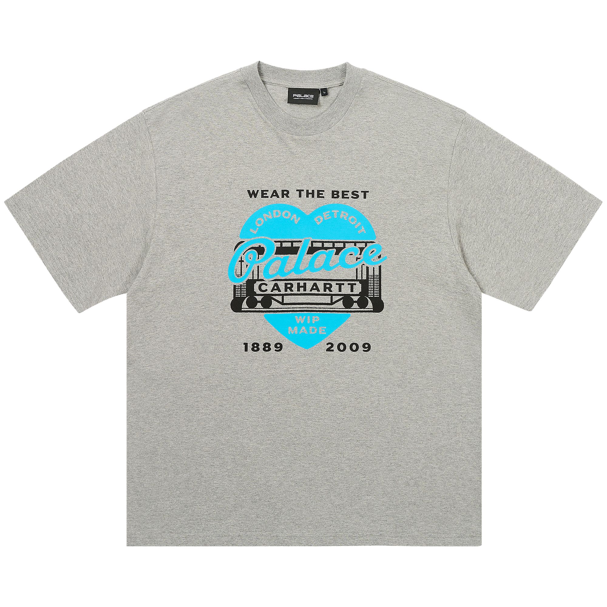 Pre-owned Palace X Carhartt Wip Heart T-shirt 'heather Grey' | Men's Size M