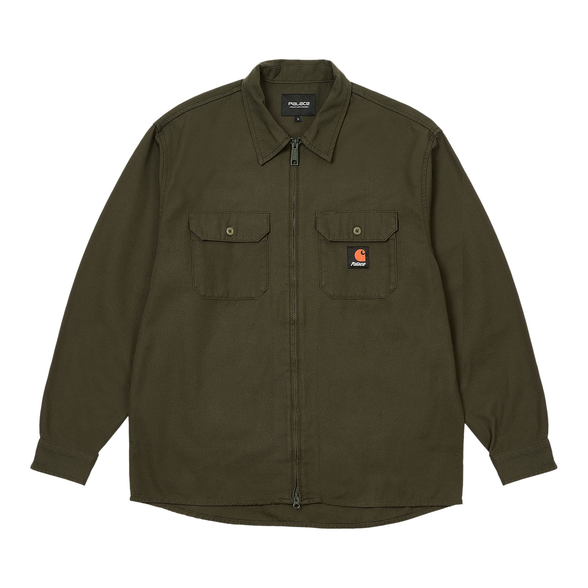 Pre-owned Palace X Carhartt Wip Milford Shirt 'plant' | Green | Men's Size L