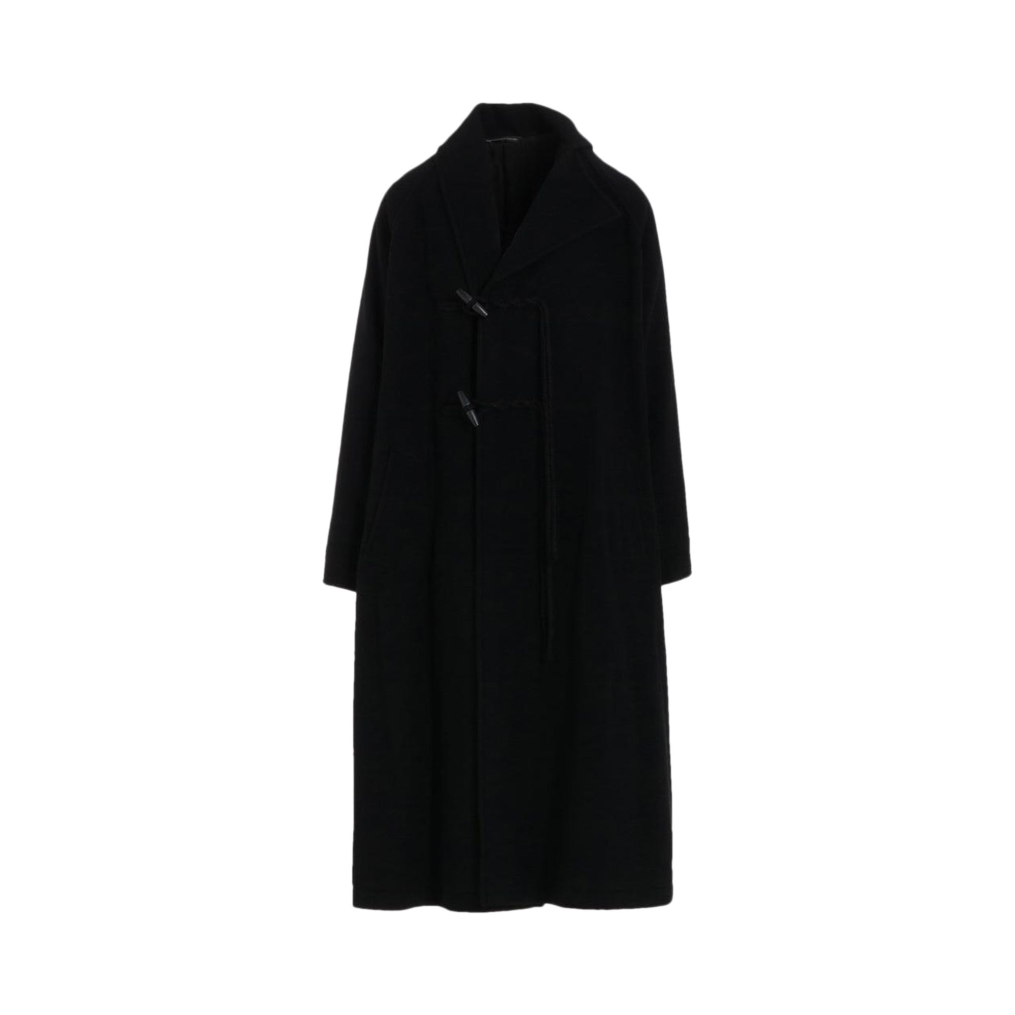 Pre-owned Y's Long Toggle Button Coat 'black' | Women's Size 2