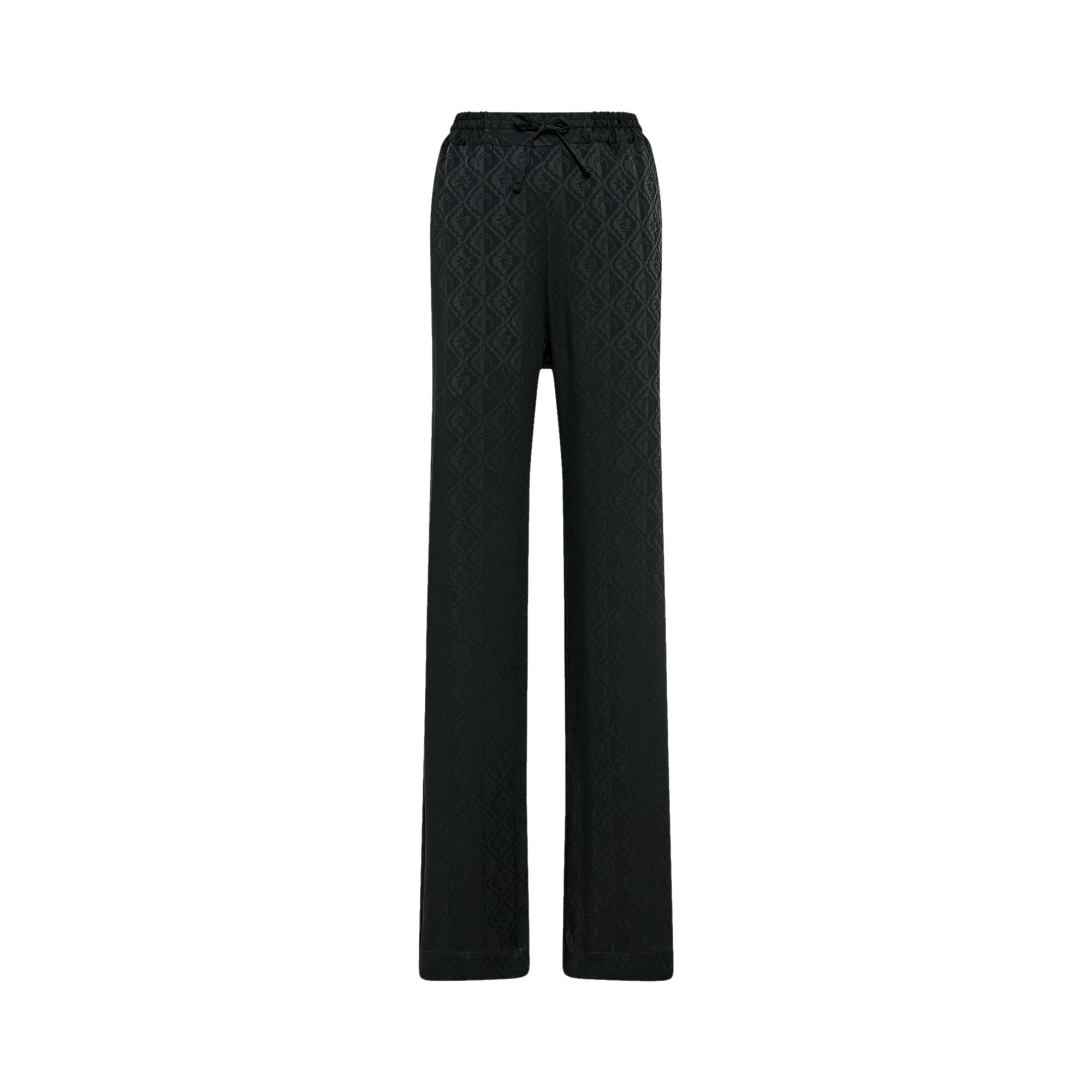 Pre-owned Marine Serre Moon Sun Satin Jacquard Drawstring Trousers 'black'