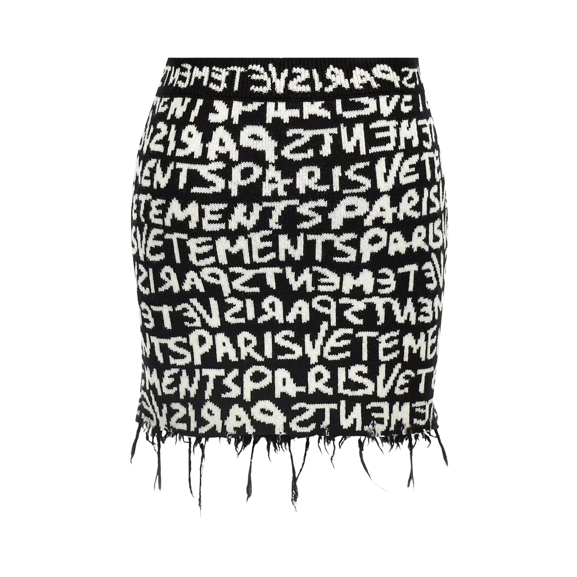 Pre-owned Vetements Paris Monogram Mini Skirt 'black/white' | Men's Size Xs