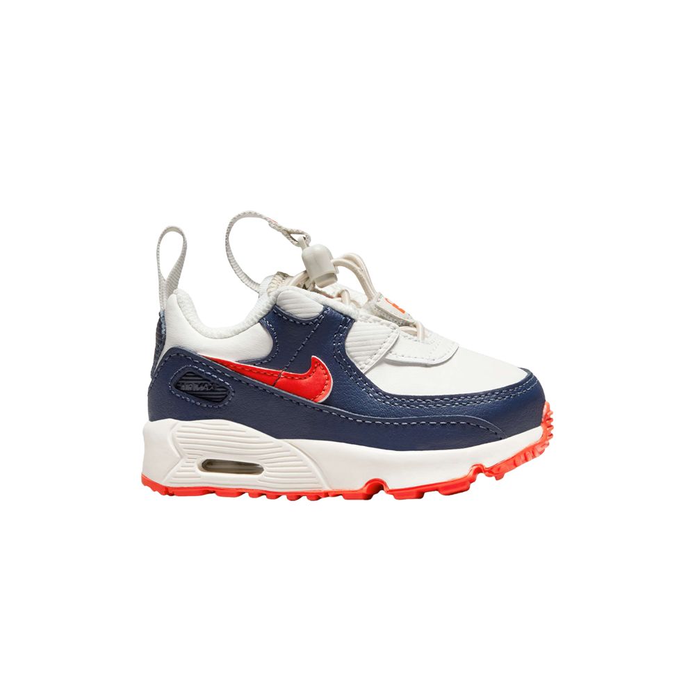 Pre-owned Nike Air Max 90 Toggle Td 'white Midnight Navy' | Cream | Infant Size 8