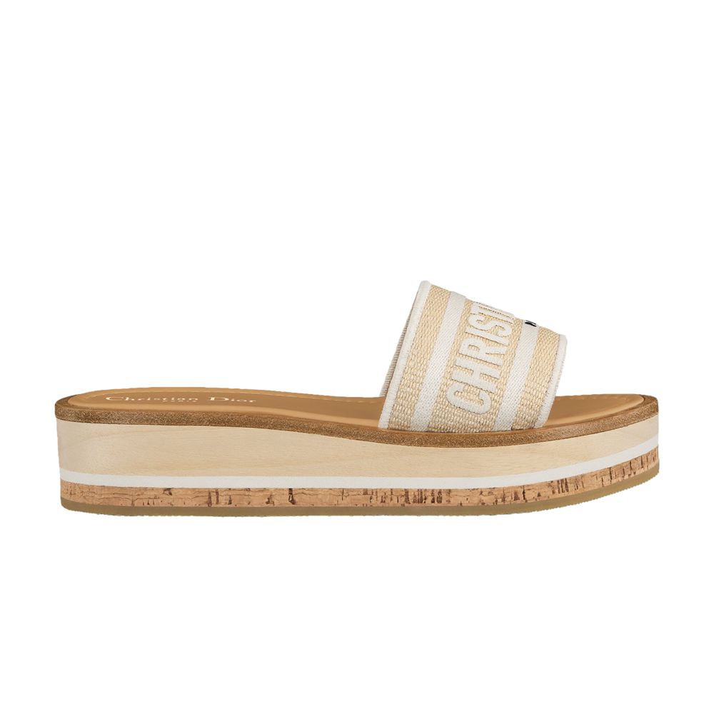 Pre-owned Dior Wmns Dway Slide 'raffia' | Cream | Women's Size 35