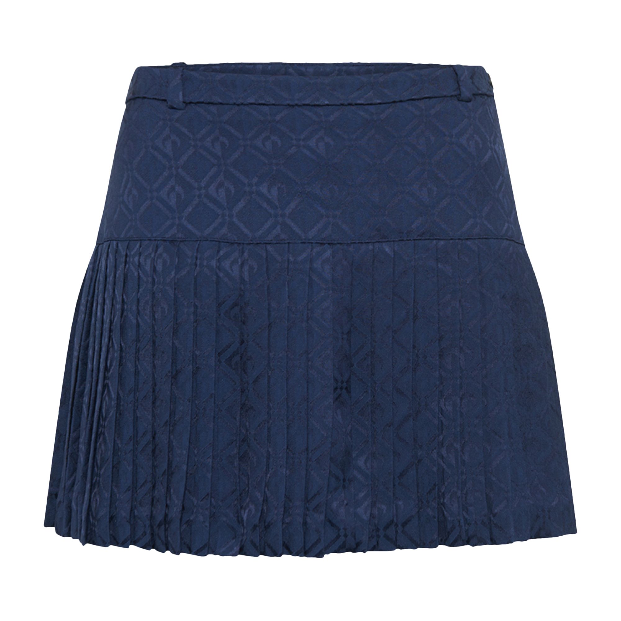 Pre-owned Marine Serre Moon Diamond Jacquard Tailoring Pleated Skirt 'navy' | Blue | Women's Size 40