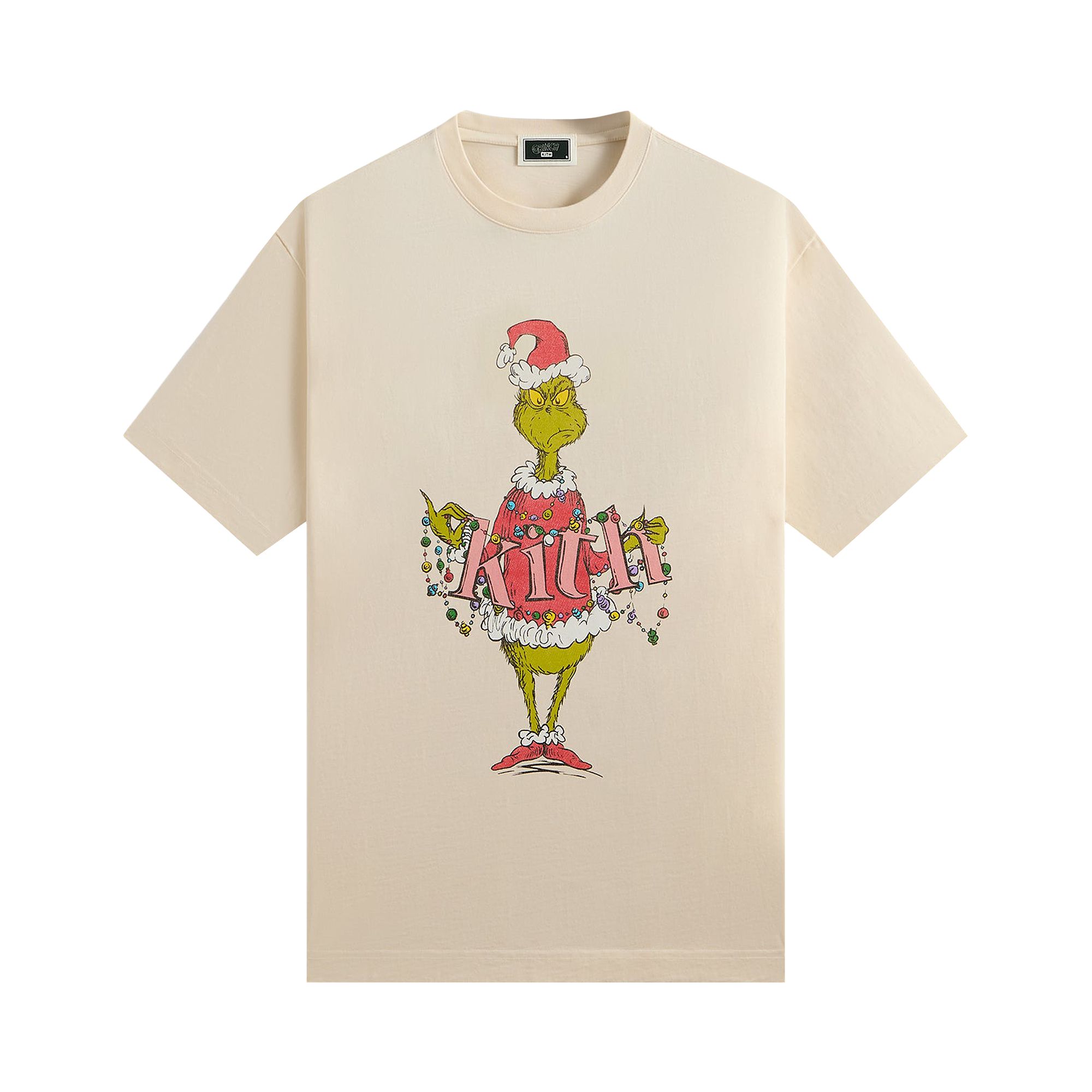 Pre-owned Kith X The Grinch Ornament Vintage Tee 'sandrift' | Cream | Men's Size Xs