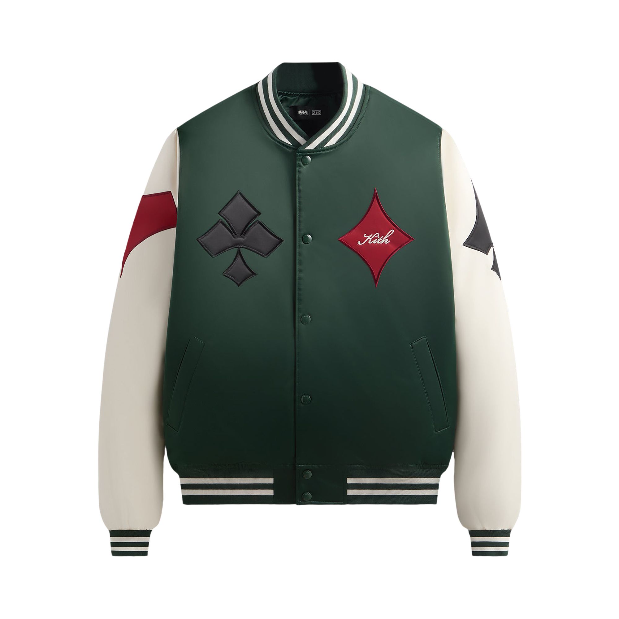 Pre-owned Kith X Batman Joker Satin Bomber Jacket 'ivy Green' | Men's Size Xs