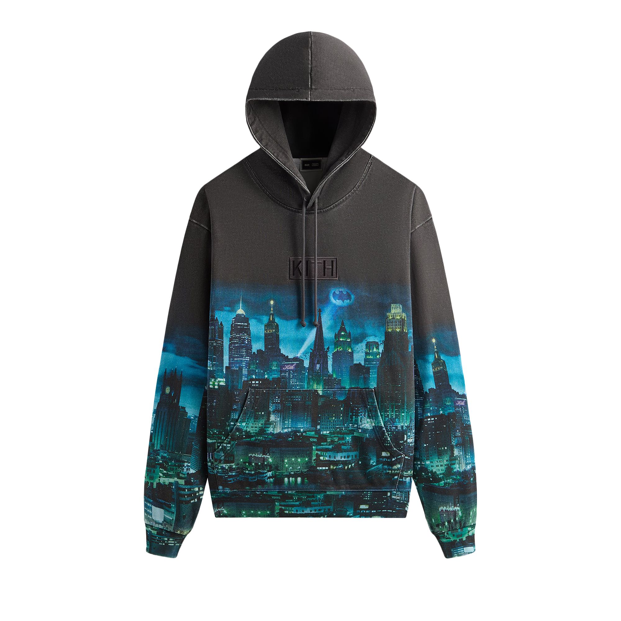 Pre-owned Kith X Batman Gotham Vintage Nelson Hoodie 'black' | Men's Size M
