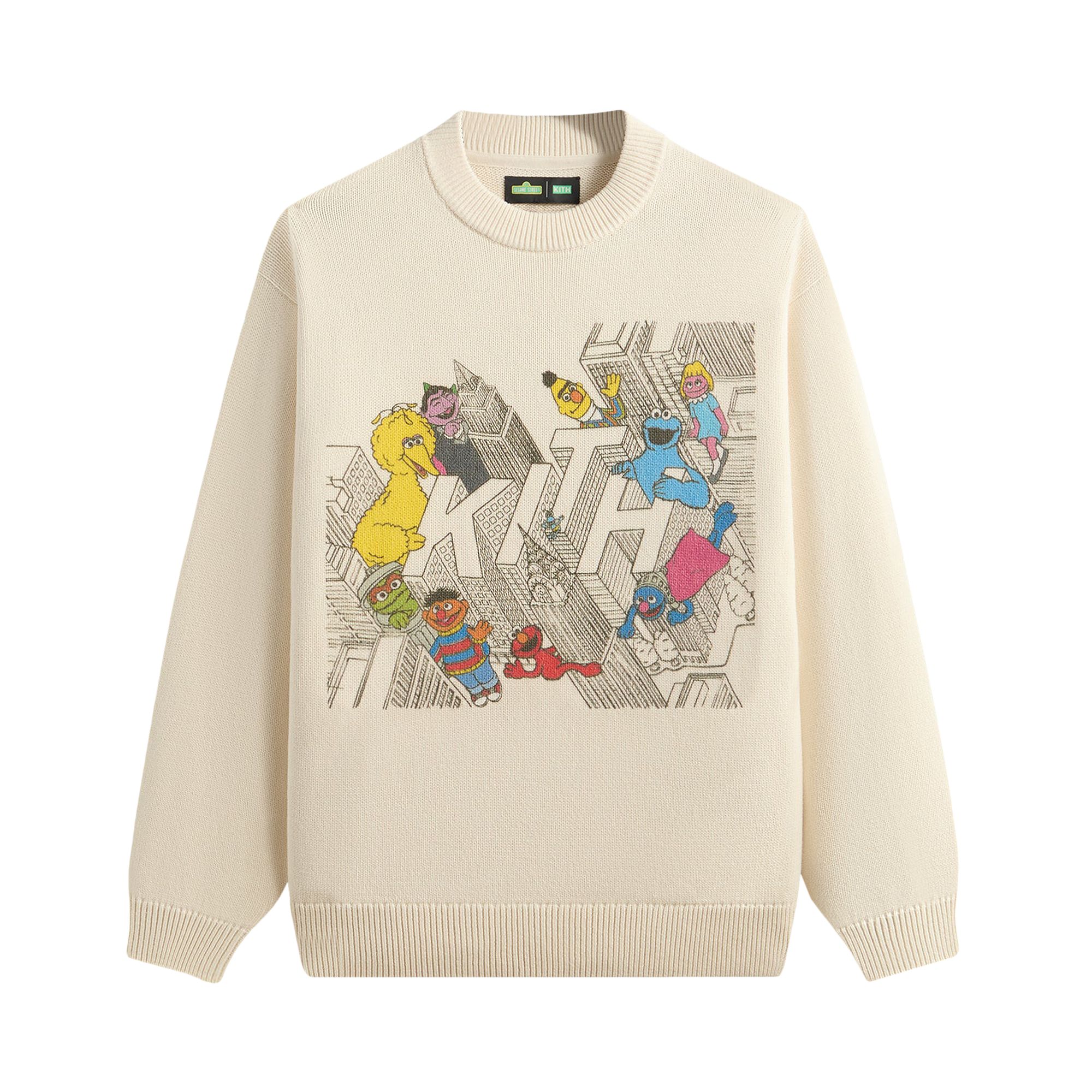 Pre-owned Kith X Sesame Street City Outline Sweater 'sandrift' | Cream | Men's Size Xl