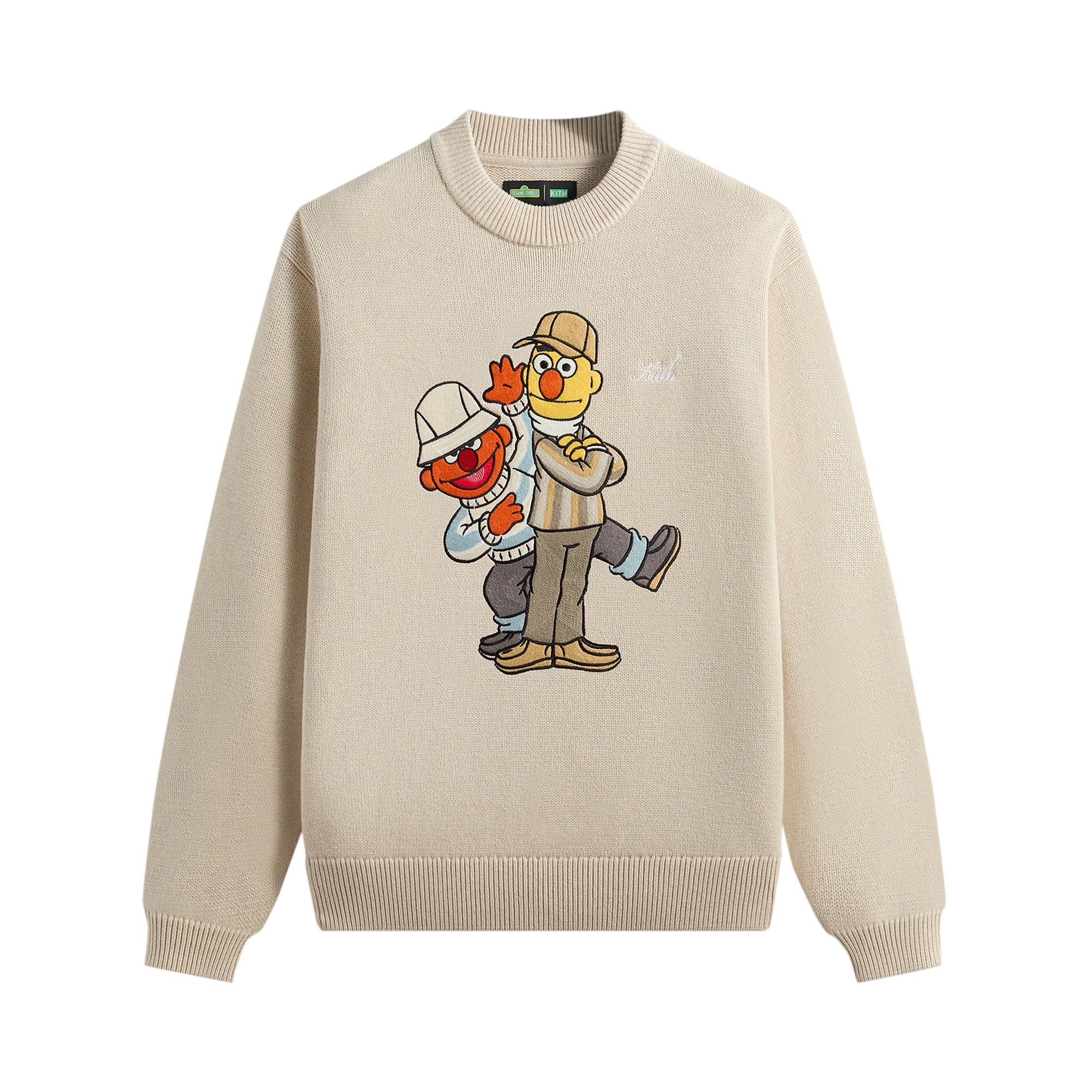 Pre-owned Kith X Sesame Street Bert X Earnie Crewneck Sweater 'sandy Heather' | Cream | Men's Size M