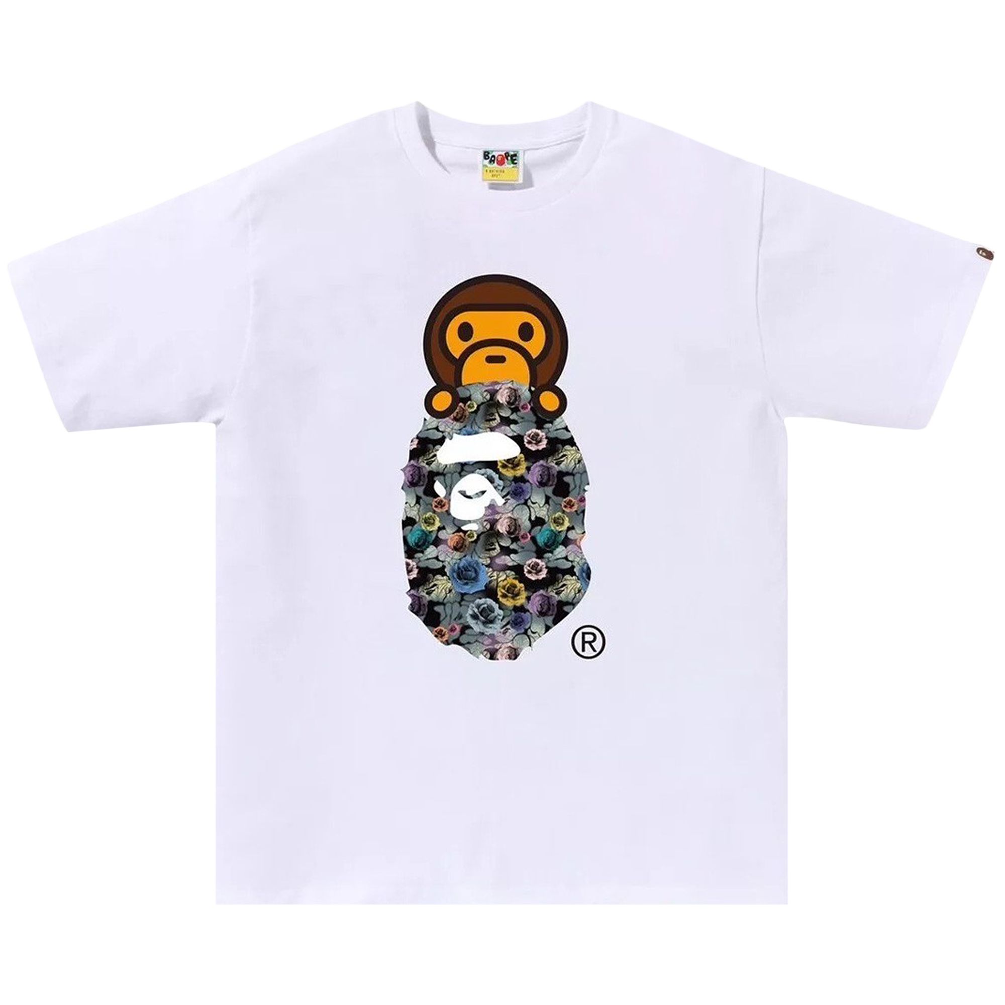 Pre-owned Bape Floral Camo Milo On Ape Head Tee 'white' | Men's Size M