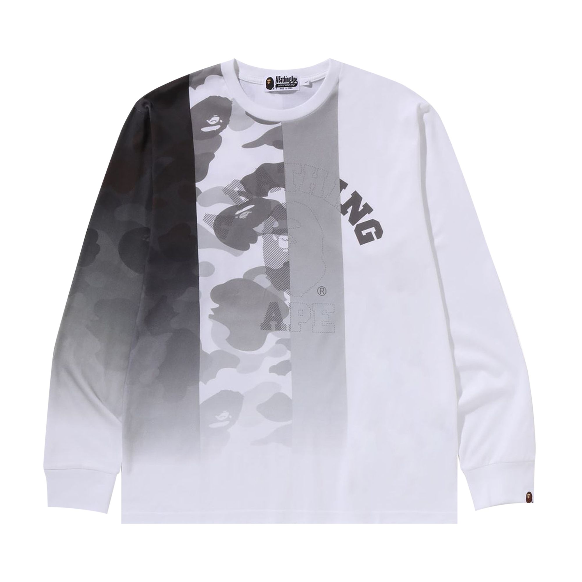 Pre-owned Bape Patch Work Print Long-sleeve Tee 'white'