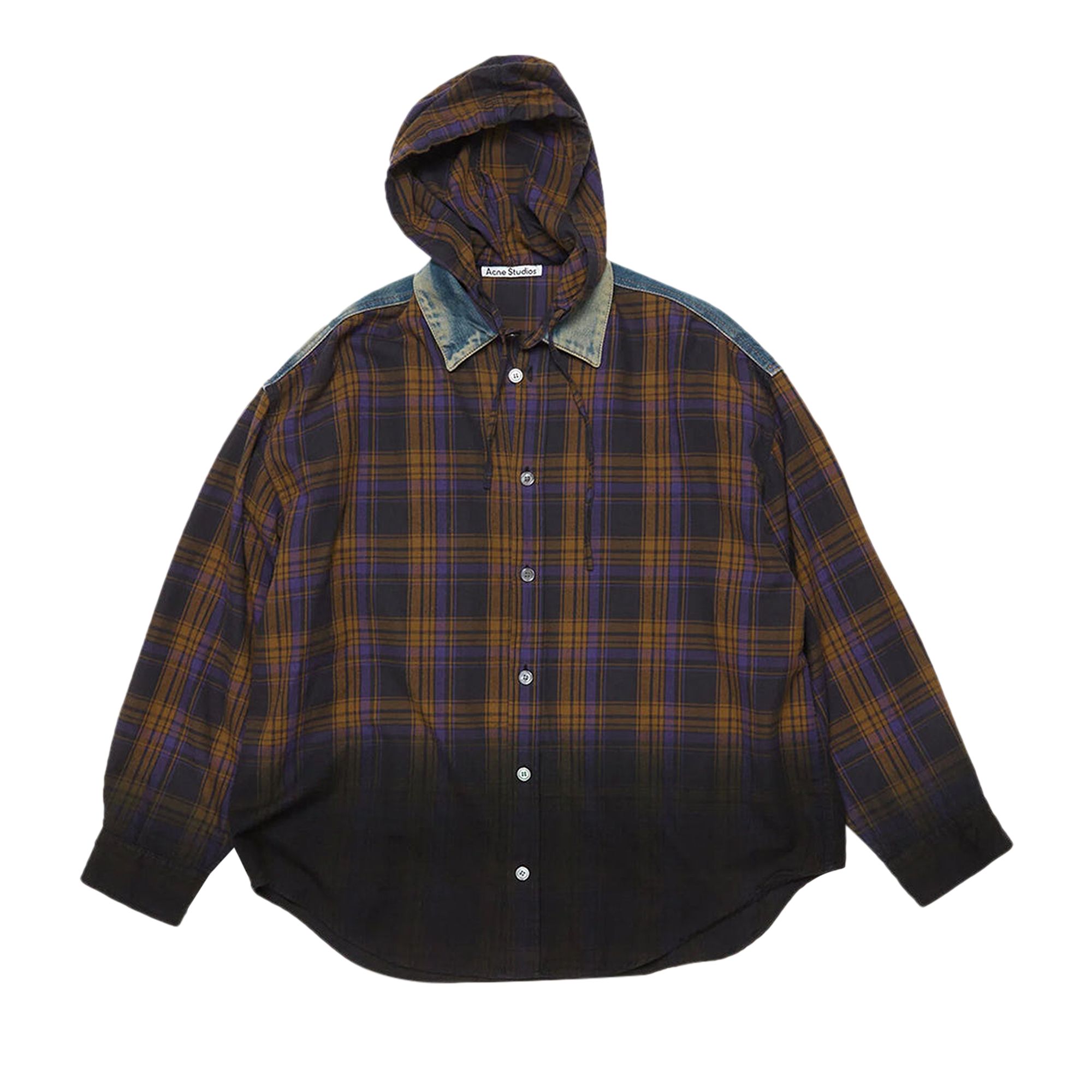 Pre-owned Acne Studios Check Button-up Shirt 'purple/brown' | Men's Size 48