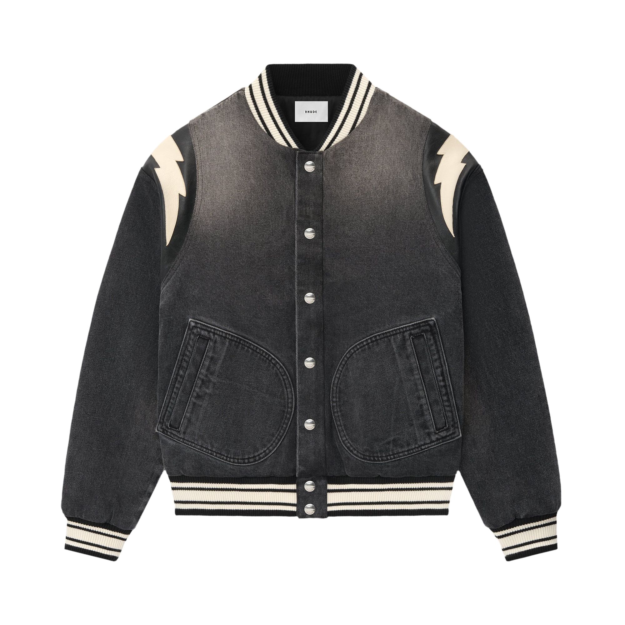 Pre-owned Rhude Denim Lightning Bomber 'black' | Men's Size Xxl