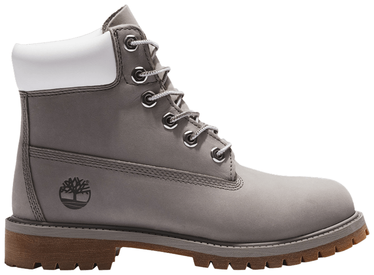 Timberland 6 Inch Premium Boot Junior Medium Grey White
