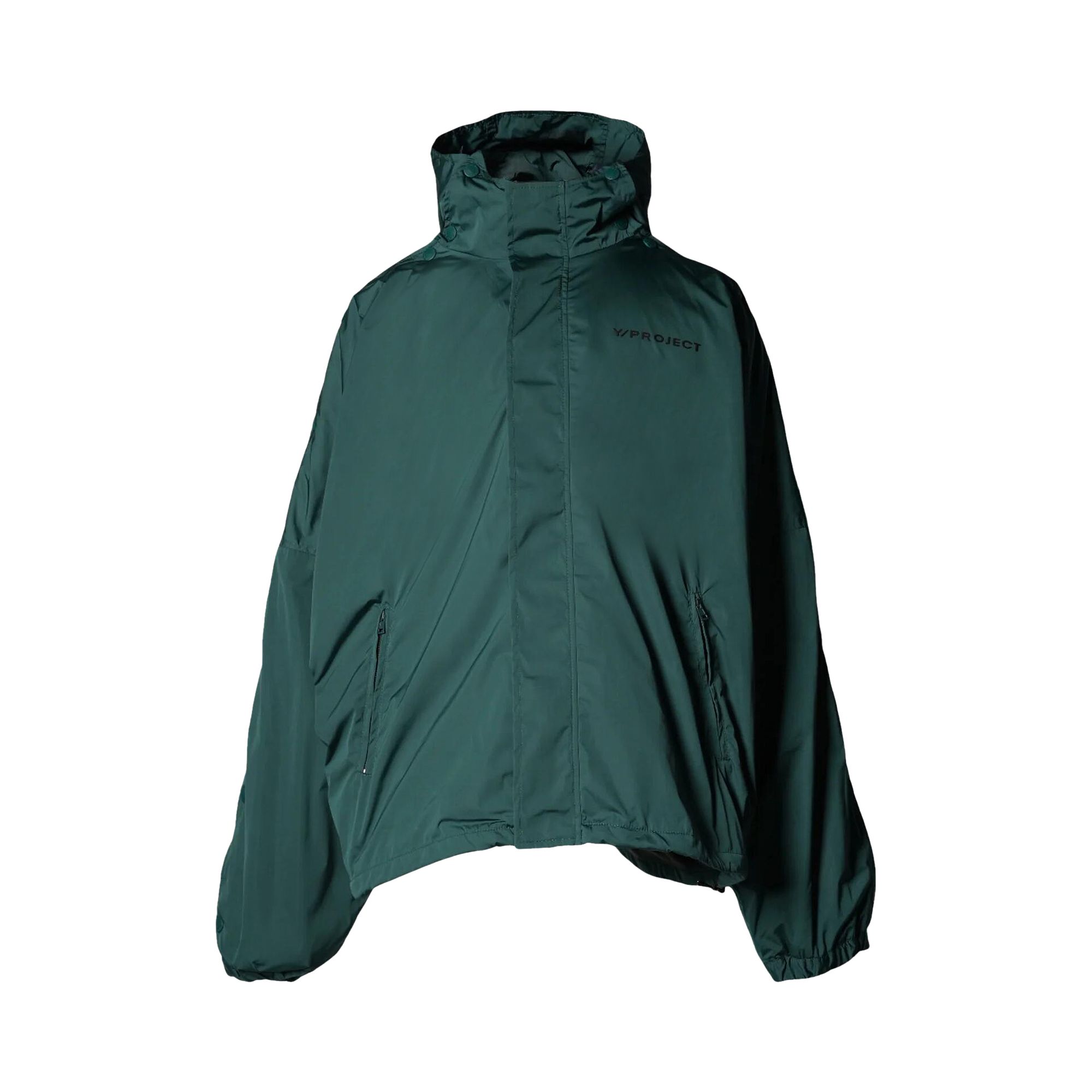 Pre-owned Y/project Snap Insert Windbreaker 'green/navy'