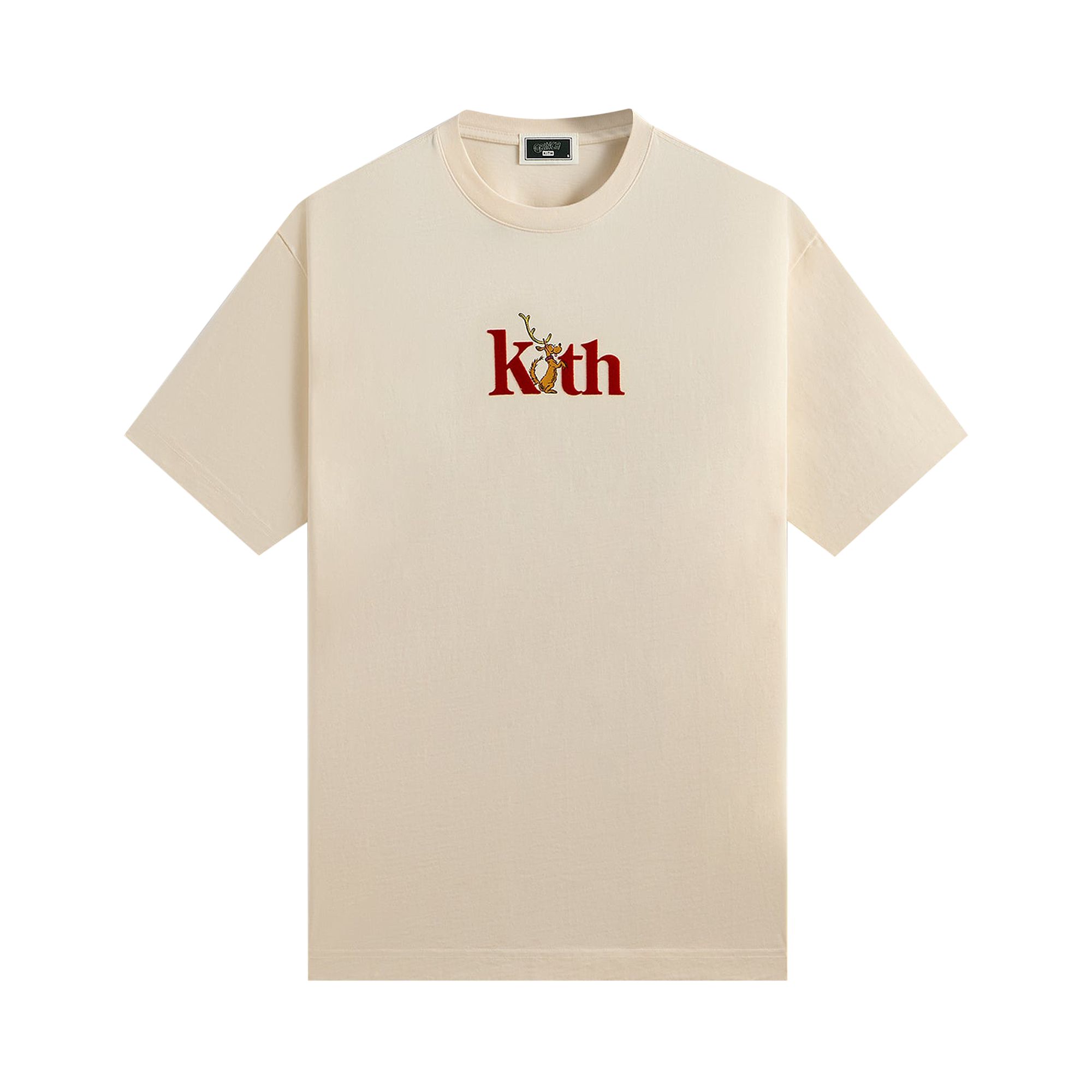Pre-owned Kith X The Grinch Max Serif Tee 'sandrift' | Cream | Men's Size L
