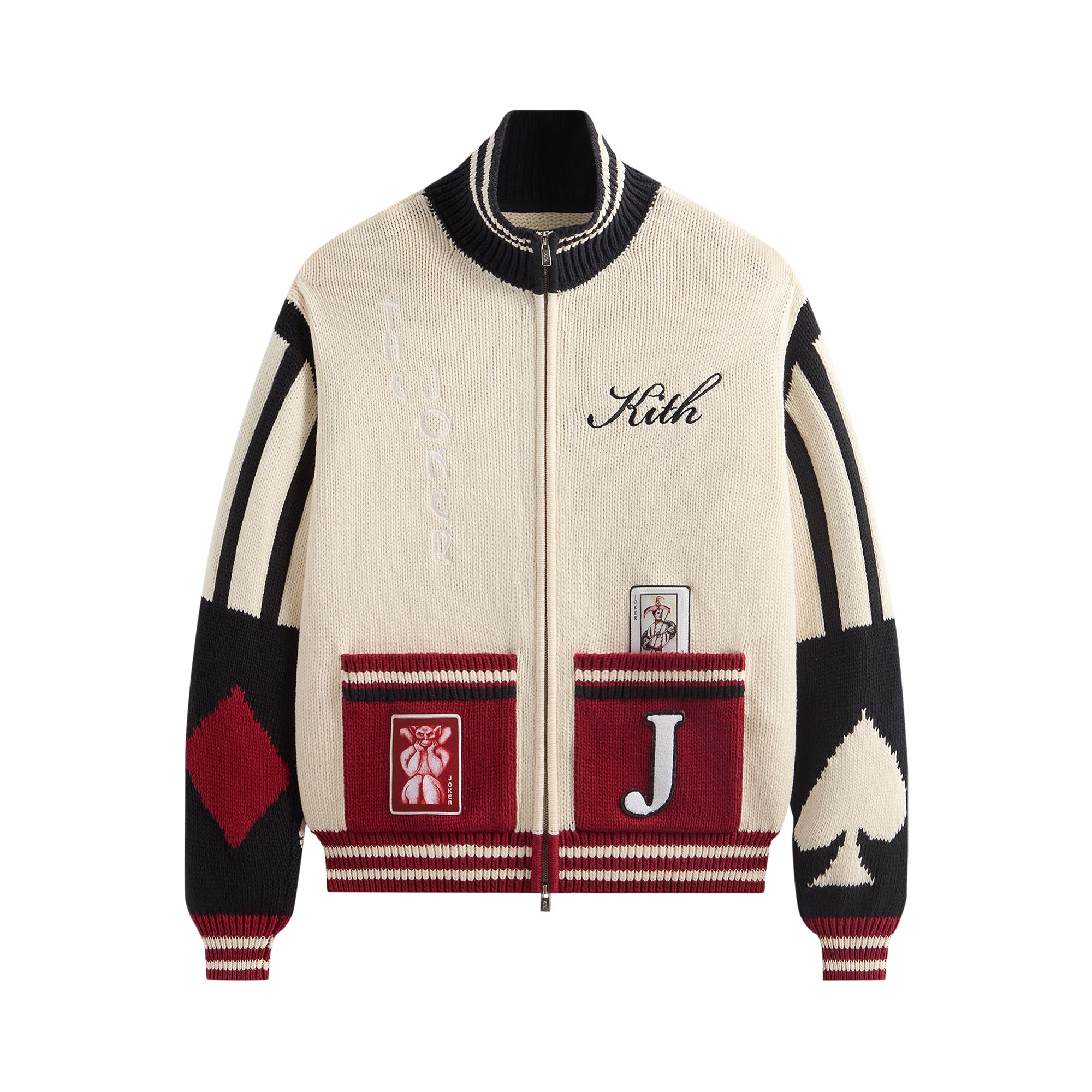 Pre-owned Kith X Batman Joker Wyona Full Zip Sweater 'sandrift' | Cream | Men's Size M