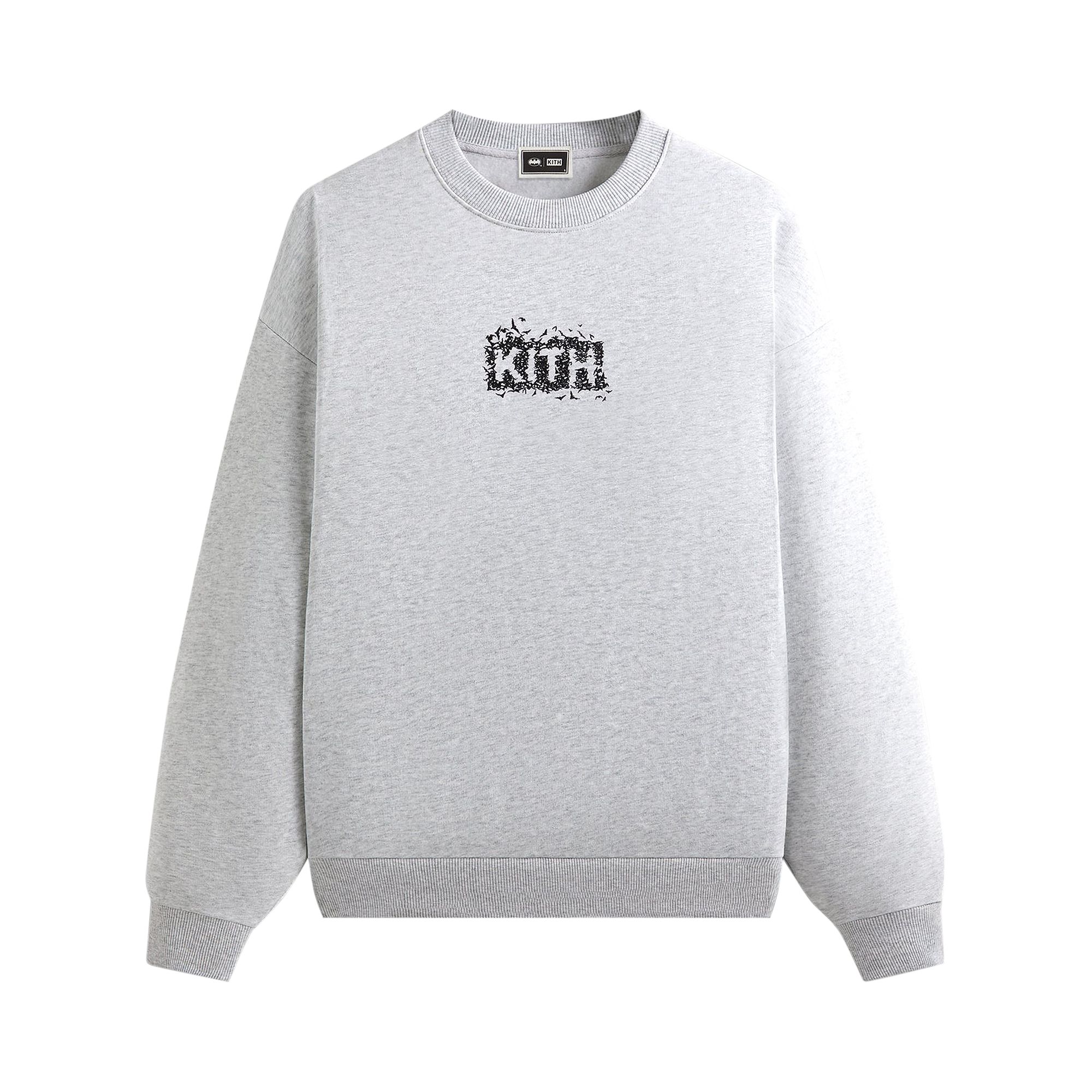 Pre-owned Kith X Batman Bats Vintage Nelson Crewneck 'light Heather Grey' | Men's Size Xxl