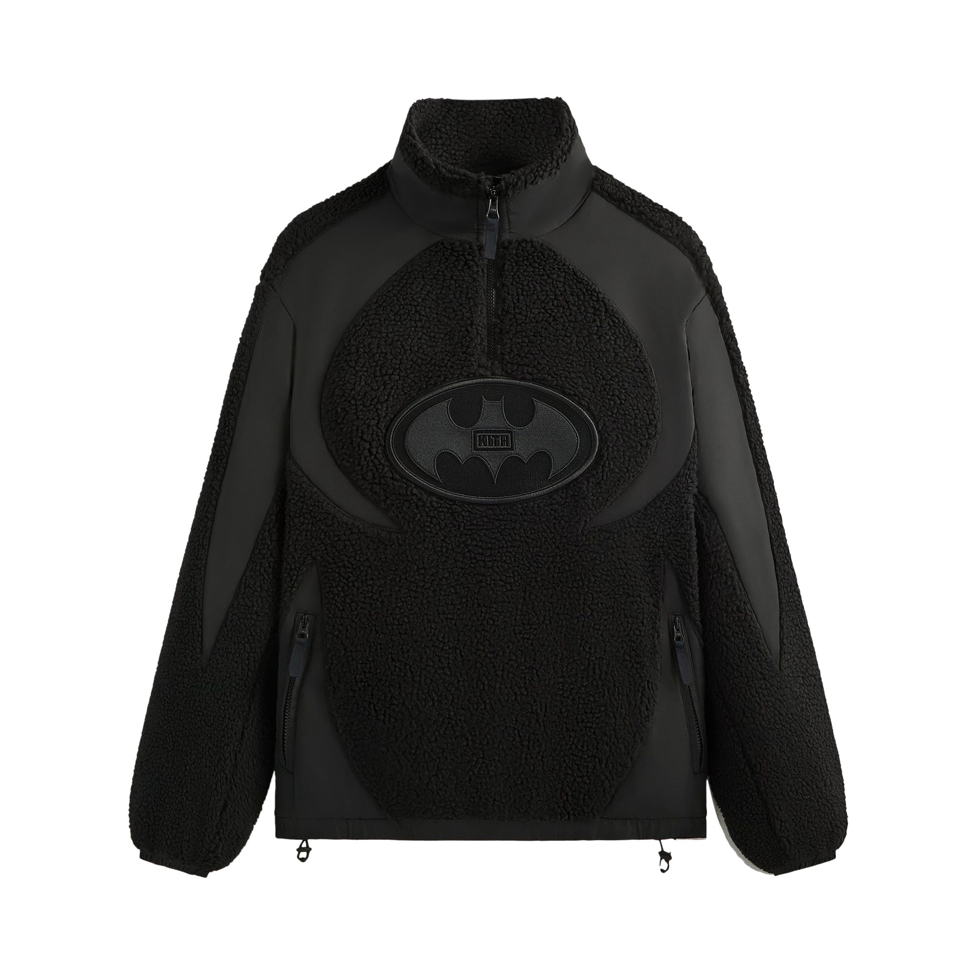 Pre-owned Kith X Batman Quarter Zip Sherpa Jacket 'black' | Men's Size Xl