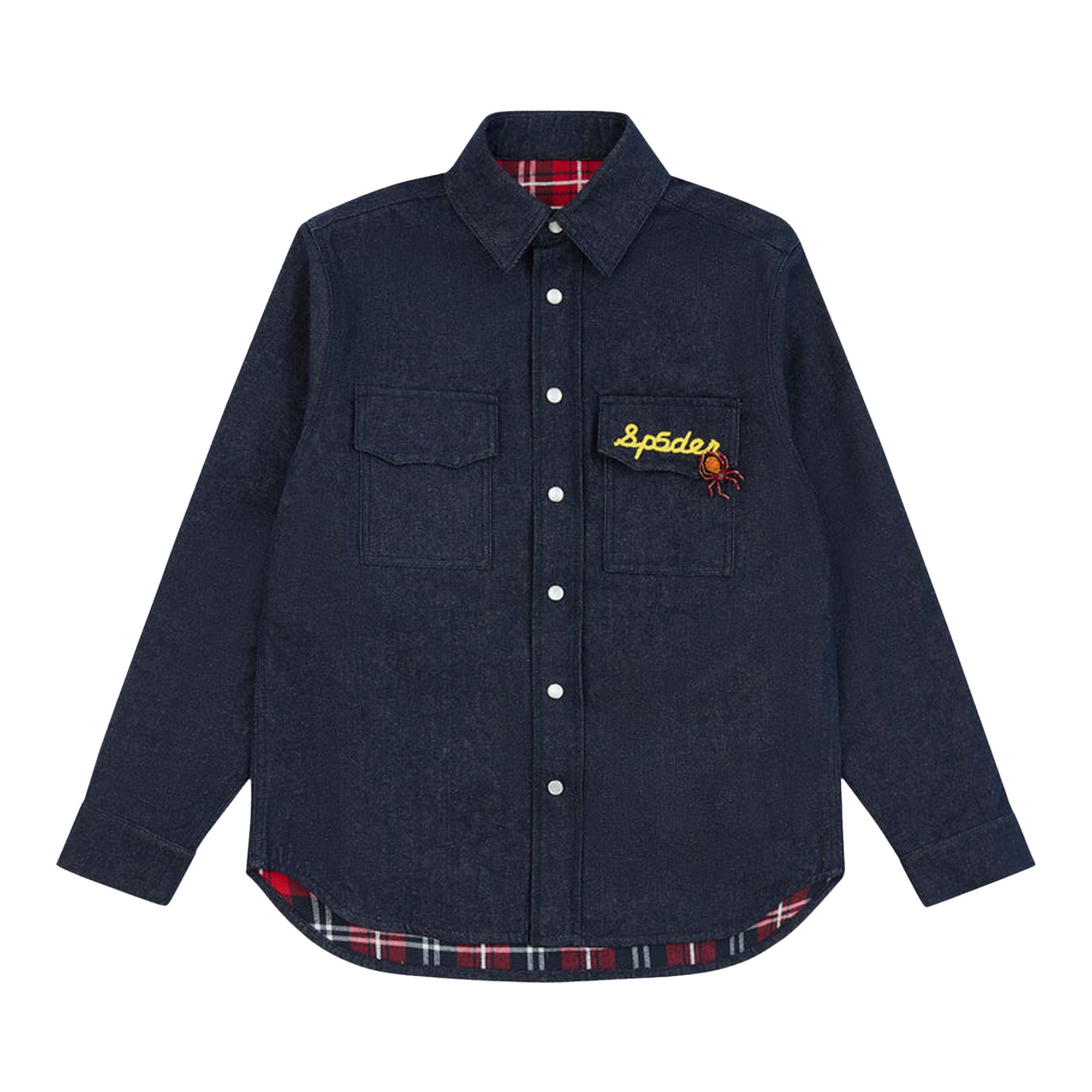 Pre-owned Sp5der Atlanta Downs Shirt 'indigo' | Blue | Men's Size Xxl