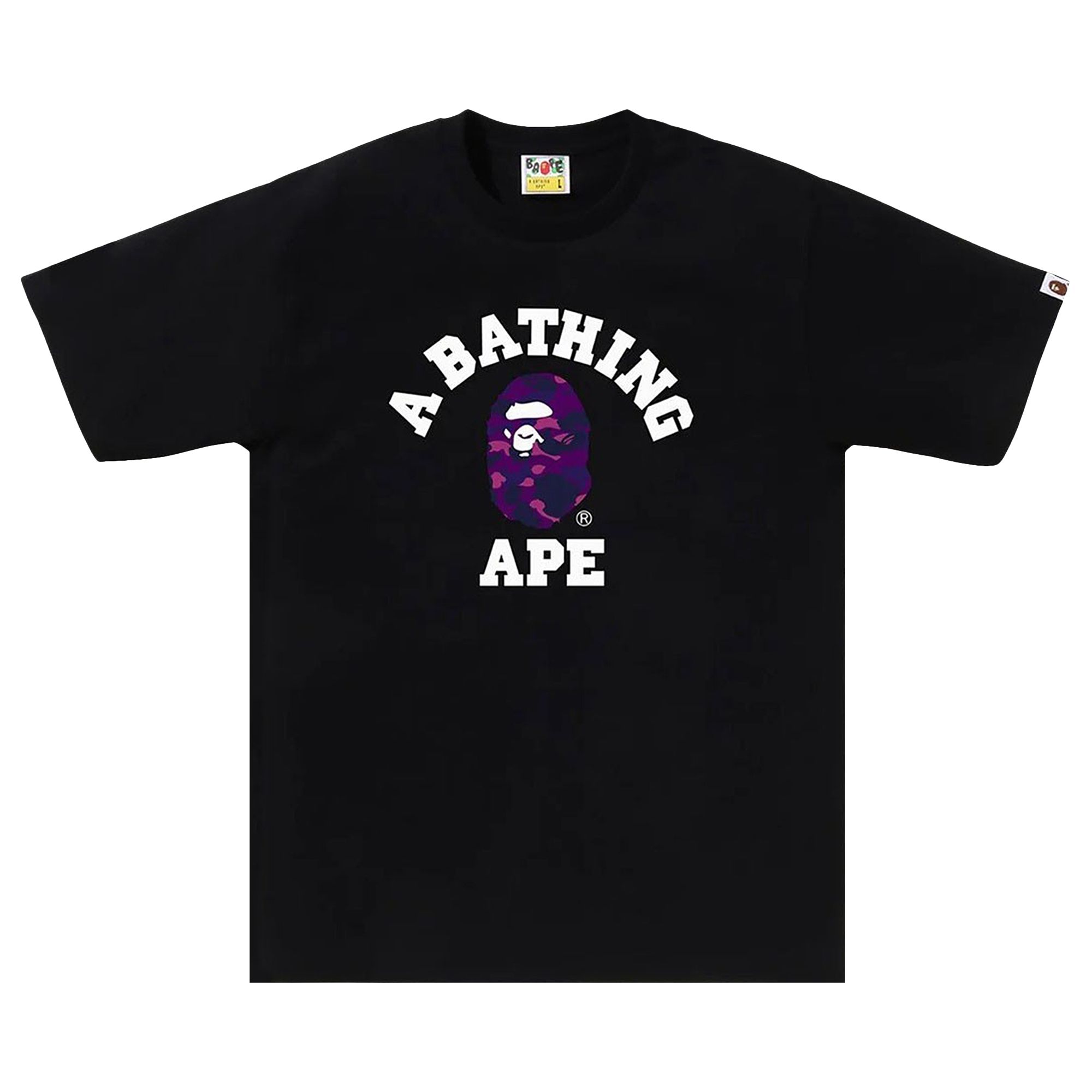 Pre-owned Bape Color Camo College Tee 'black/purple' | Men's Size L