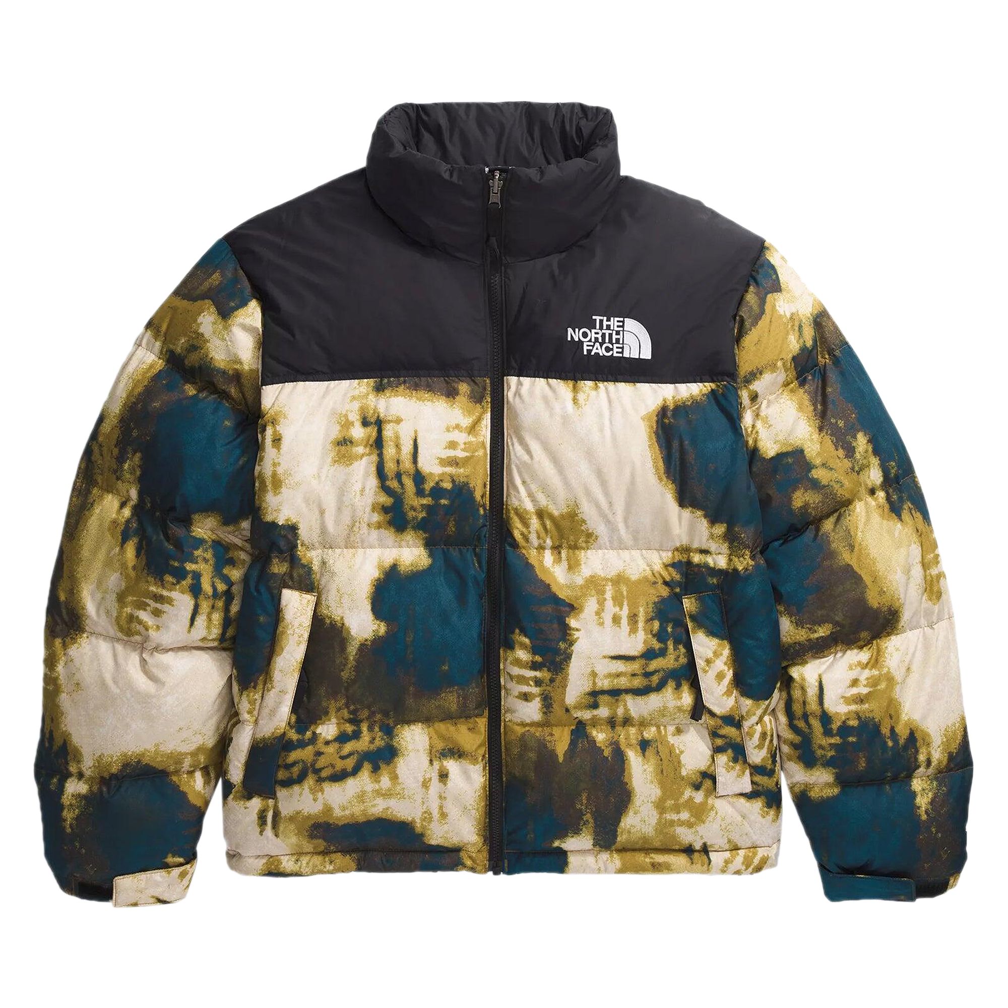 Pre-owned The North Face 1996 Retro Nuptse Jacket 'midnight Petrol/tnf Bleach Dye Print' | Multi-color | Men's