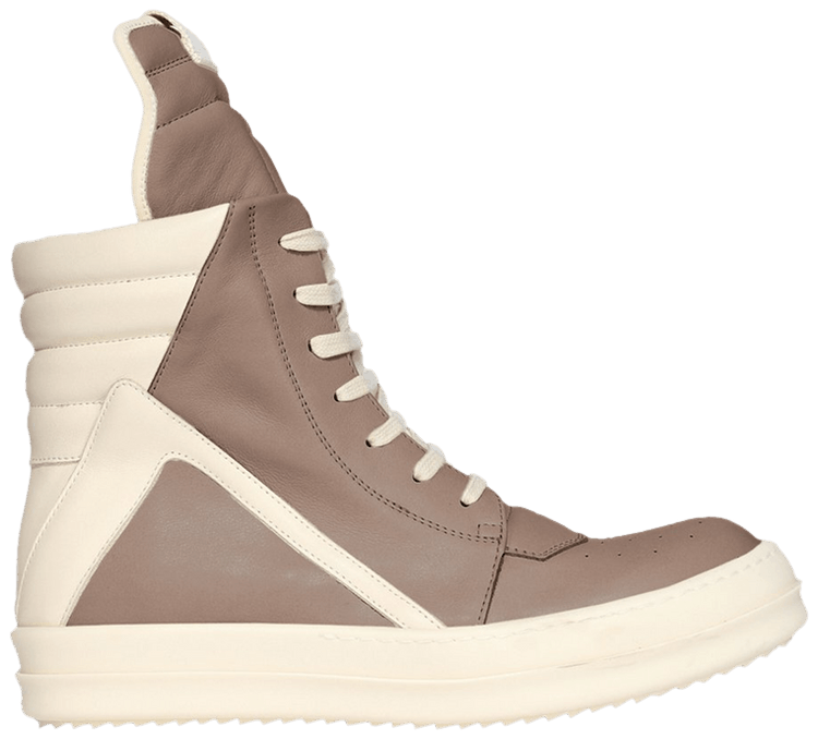 【RICK OWENS 】ブラウンホワイトHollywood Geobasketスニーカー Buy Rick Owens Wmns Hollywood Geobasket High 'Flesh Milk