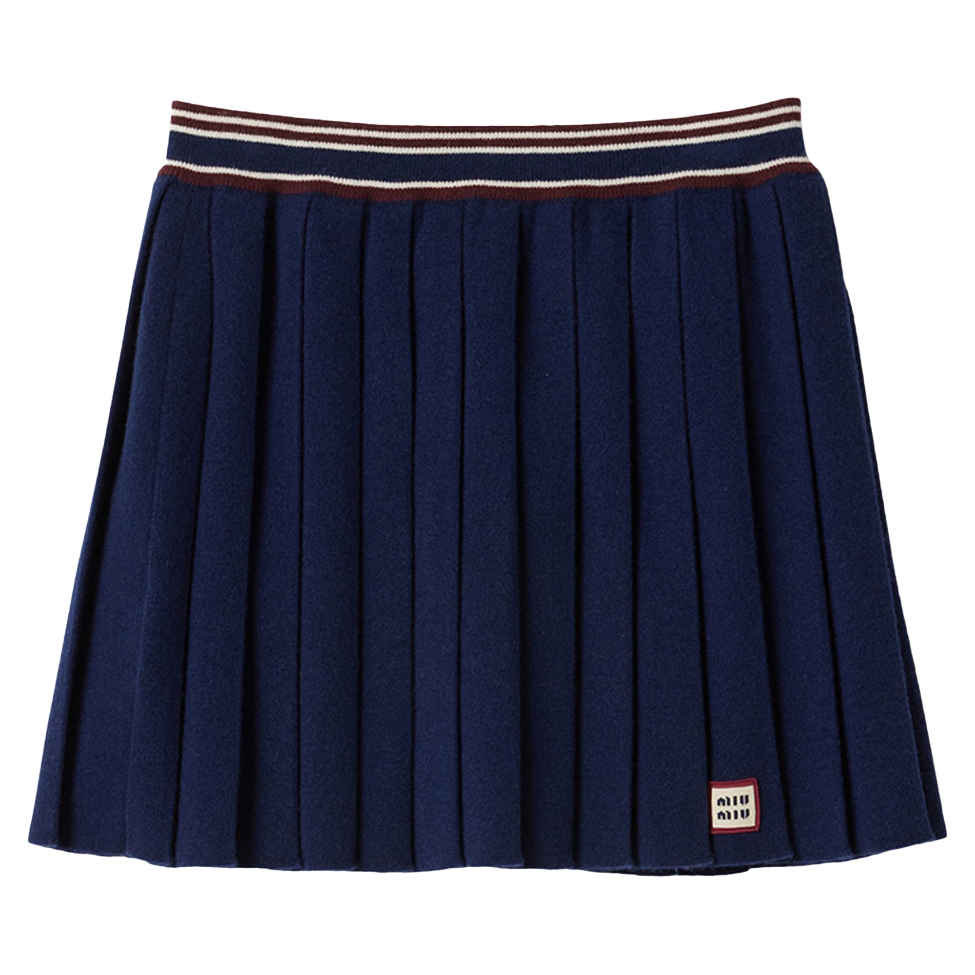 Pre-owned Miu Miu Wool Cashmere Skirt 'navy' | Blue | Women's Size 38