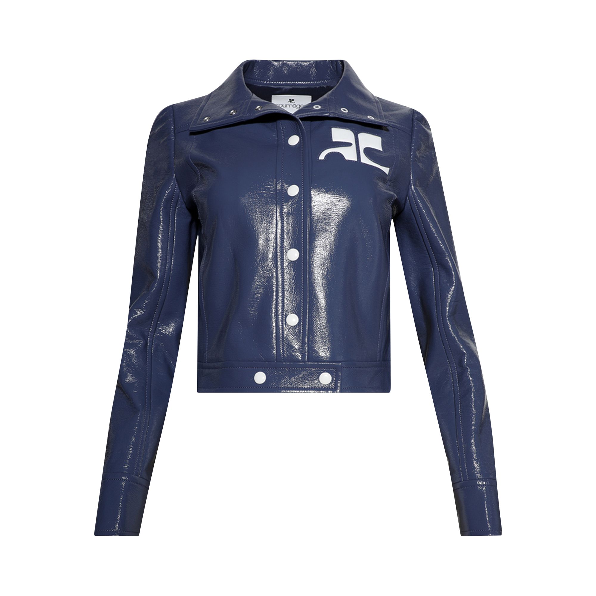 Pre-owned Courrèges Vinyl Reedition Jacket 'dusk Blue' | Women's Size 40