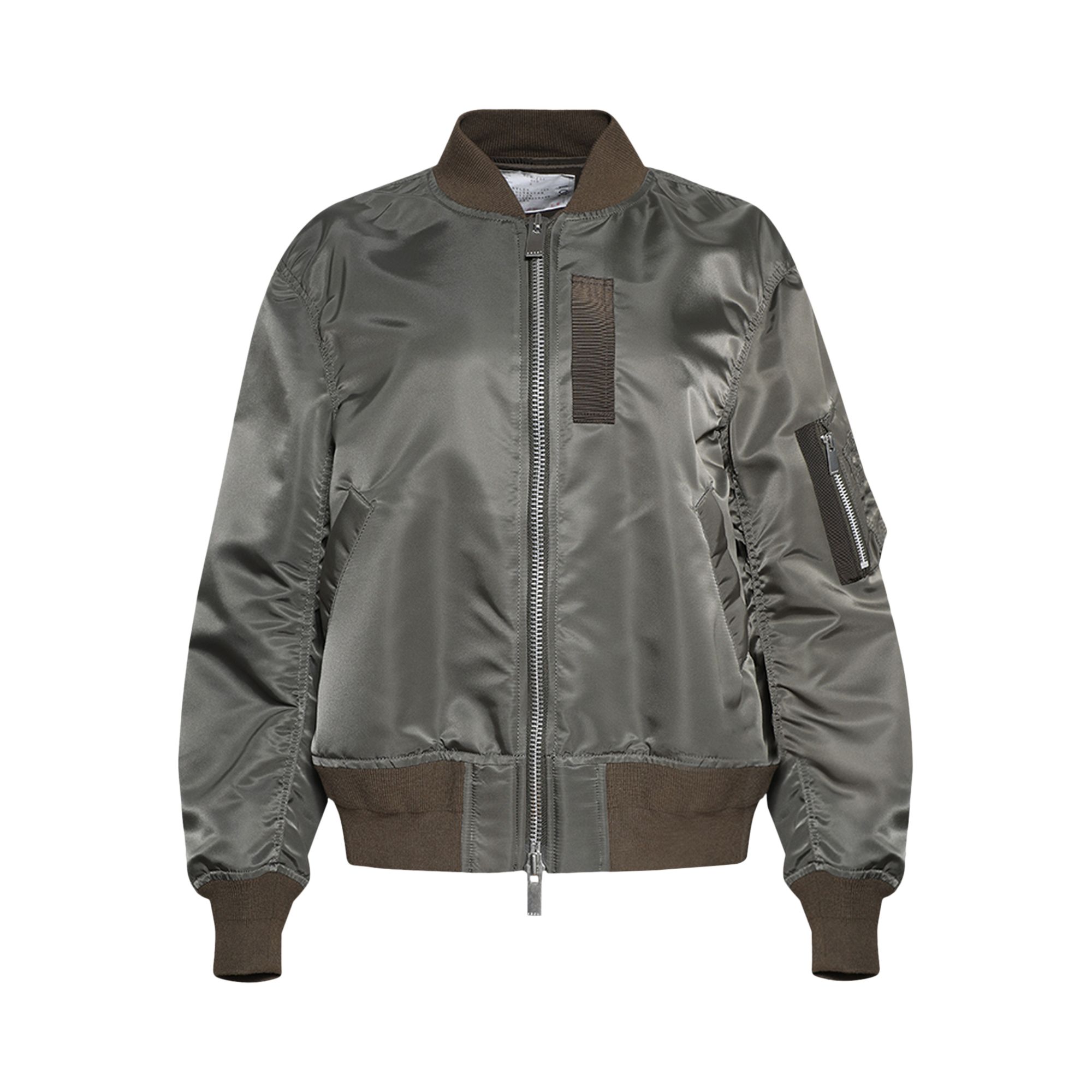 Pre-owned Sacai Nylon Twill Blouson 'taupe' | Grey | Women's Size 2
